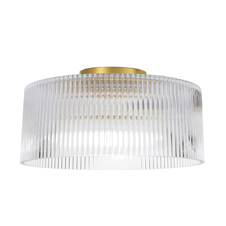 1 Light Flush Mount In Aged Brass W/ Fluted Glass by Dainolite
