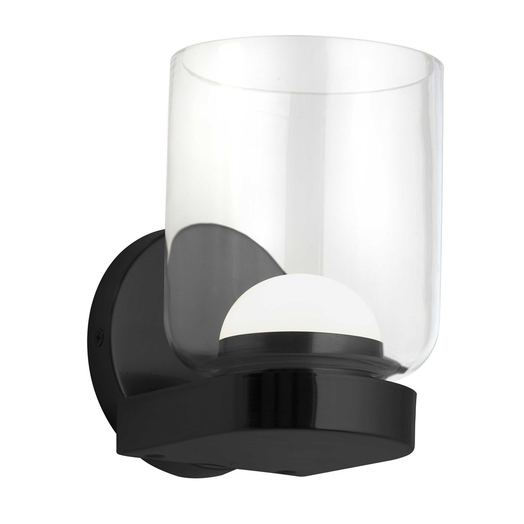10W Led  Wall Sconce Matte Black W/ Clear Glass by Dainolite