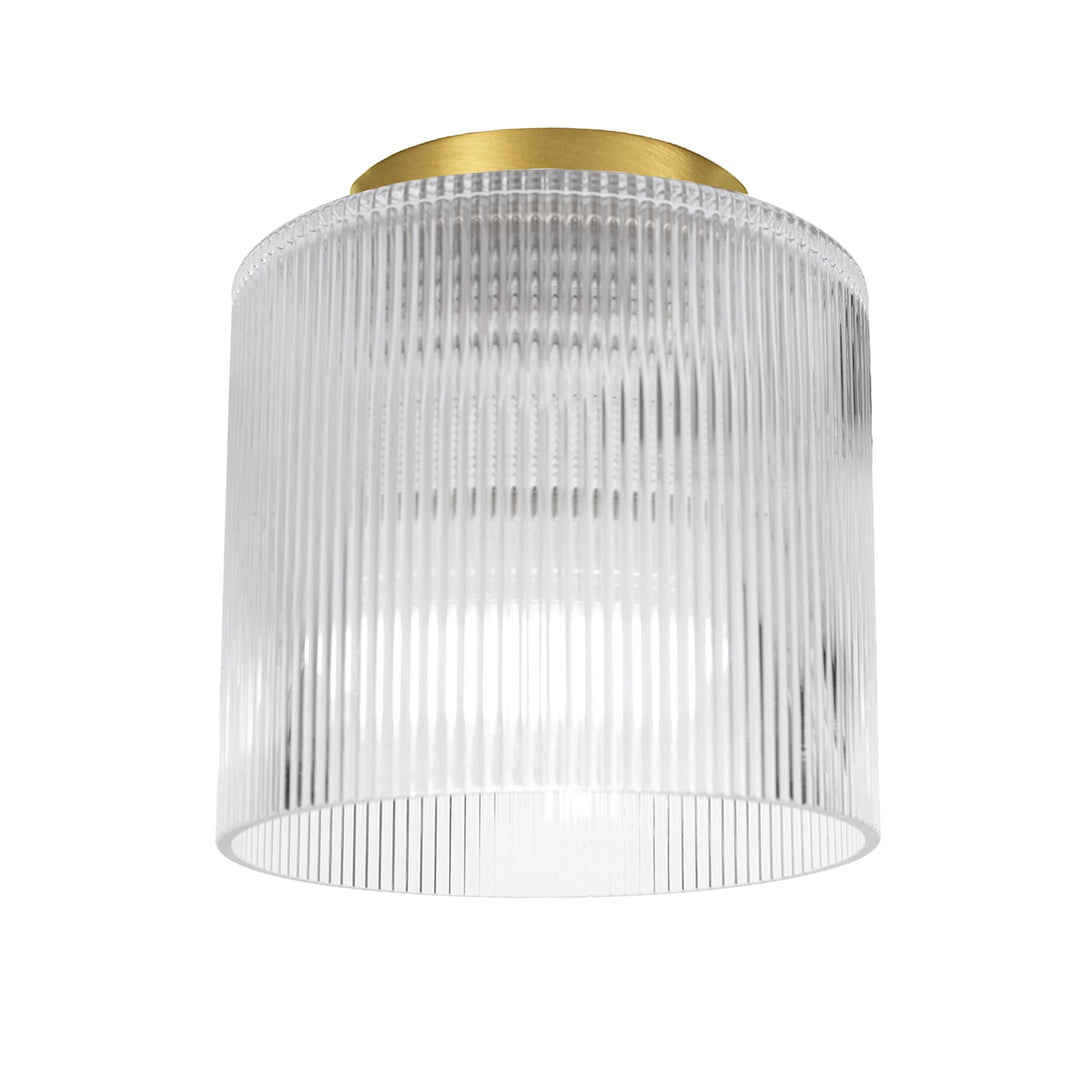 1 Light Flush Mount In Aged Brass W/ Fluted Glass by Dainolite