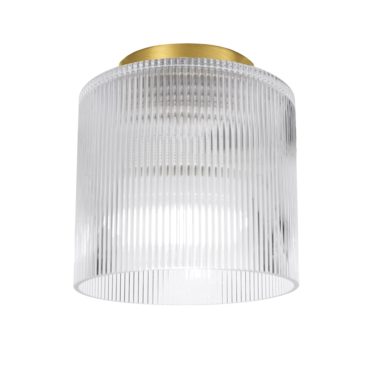 1 Light Flush Mount In Aged Brass W/ Fluted Glass by Dainolite