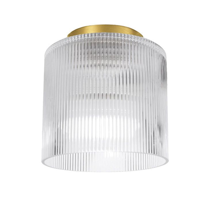 1 Light Flush Mount In Aged Brass W/ Fluted Glass by Dainolite