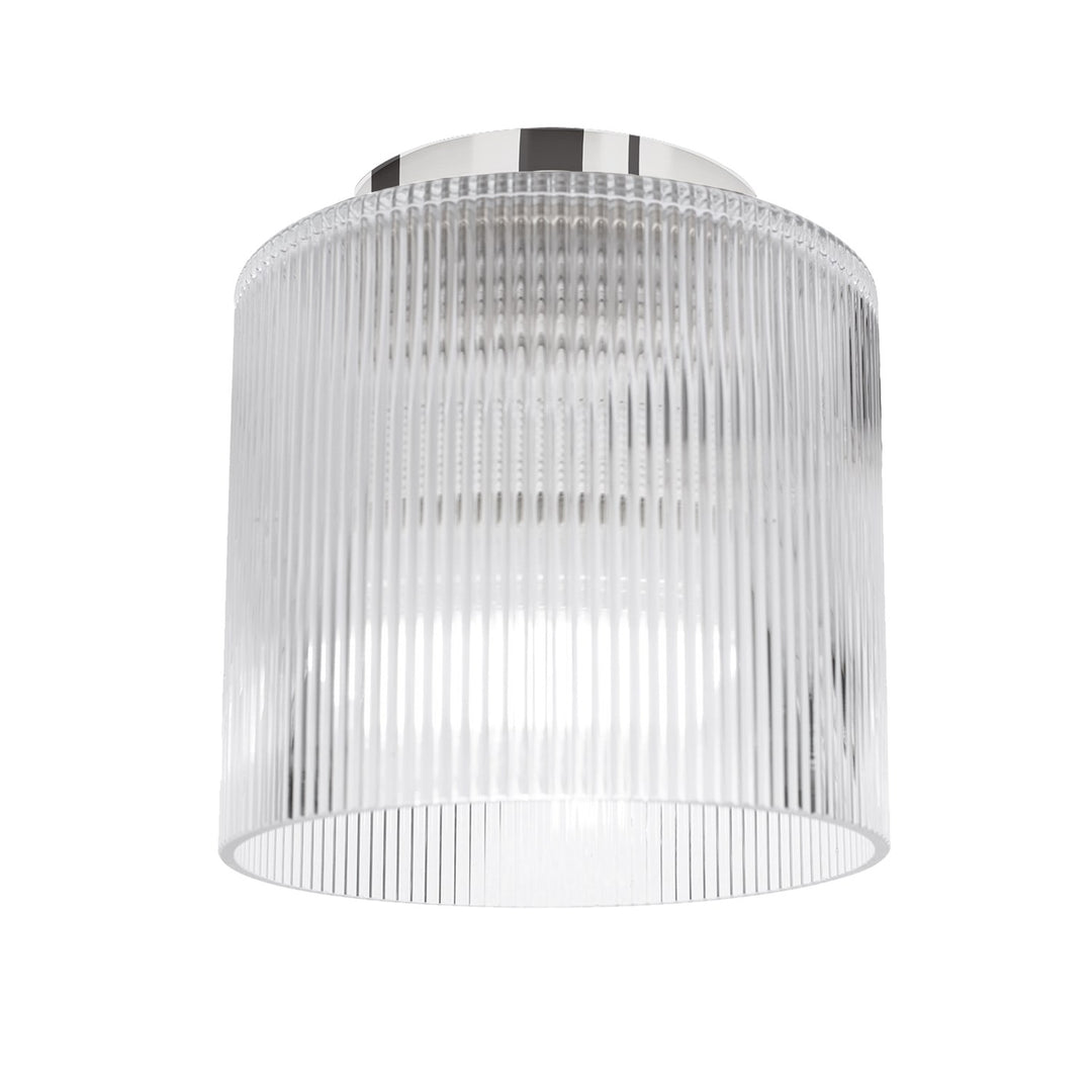 1 Light Flush Mount In Polished Chrome W/ Fluted Glass by Dainolite