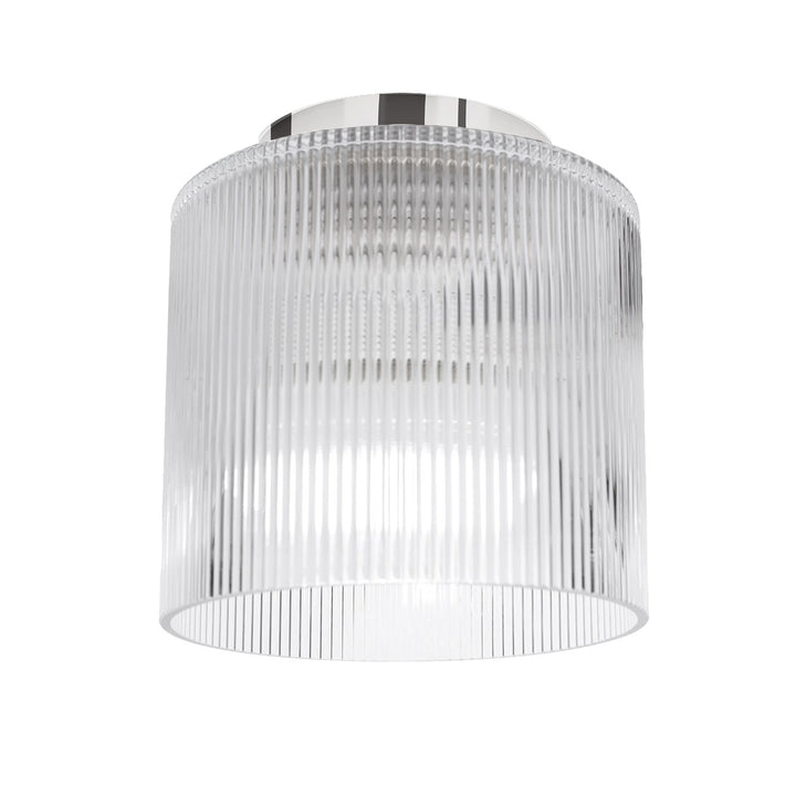 1 Light Flush Mount In Polished Chrome W/ Fluted Glass by Dainolite
