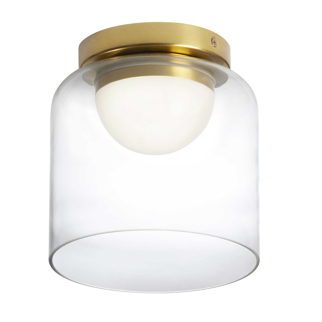 10W Led  Flush Mount Aged Brass W/ Clear Glass by Dainolite