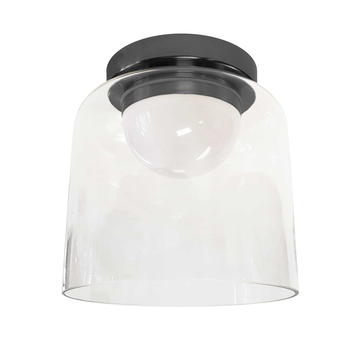 10W Led  Flush Mount Matte Black W/ Clear Glass by Dainolite