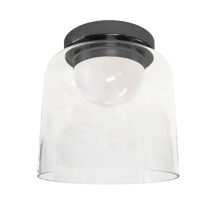 10W Led  Flush Mount Matte Black W/ Clear Glass by Dainolite