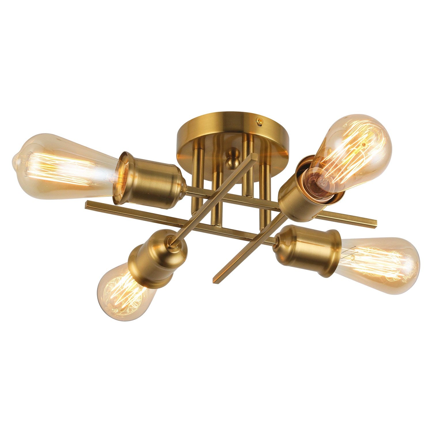 4 Light Incandescent Semi-Flush Mount Aged Brass by Dainolite