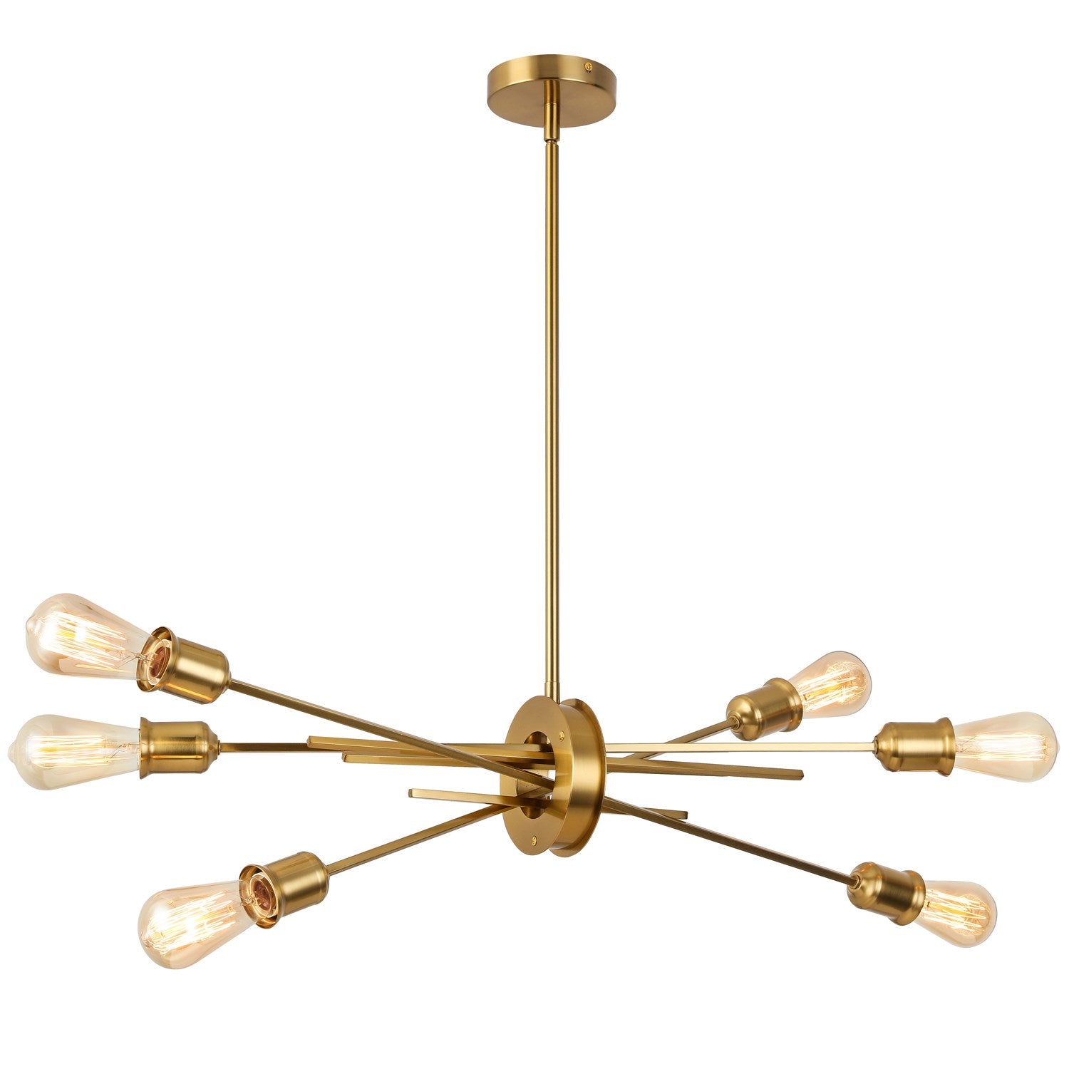 6 Light Incandescent Horizontal Pendant Aged Brass by Dainolite