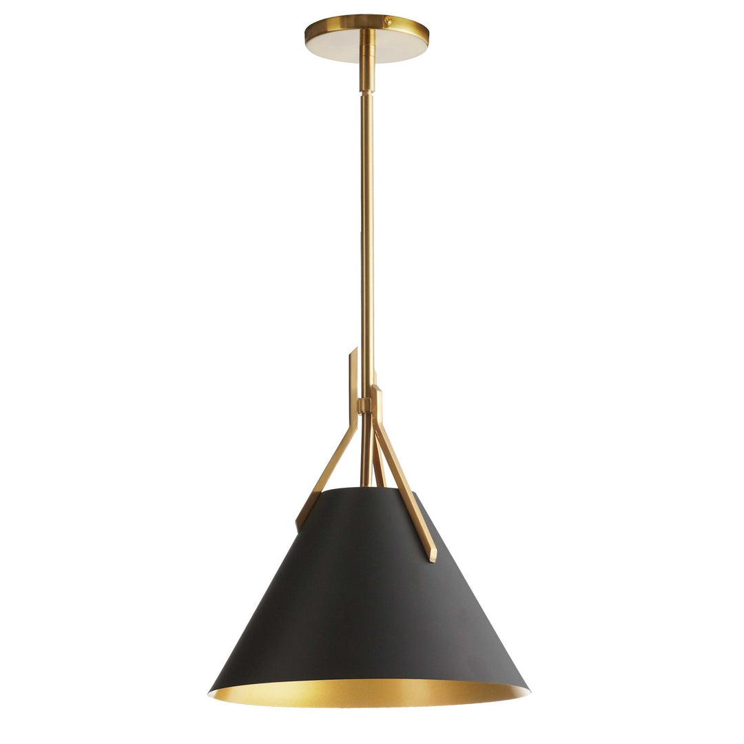 1 Light Incandescent Pendant, Aged Brass With Opal Glass