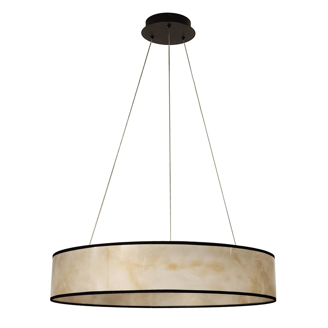 34W Pendant, Matte Black W/ Marble Alabaster Shade by Dainolite
