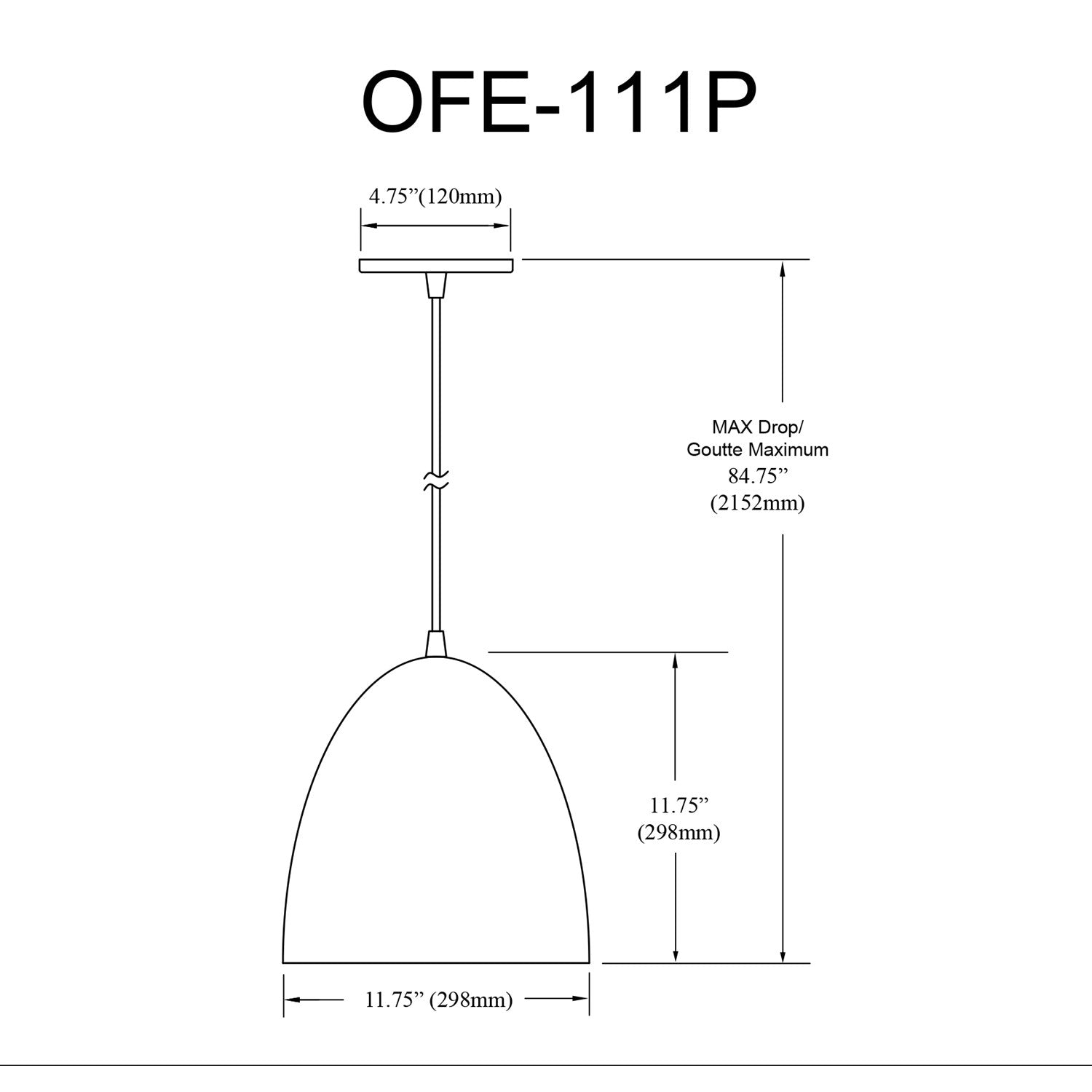 76W Led  Horizontal Pendant Matte Black