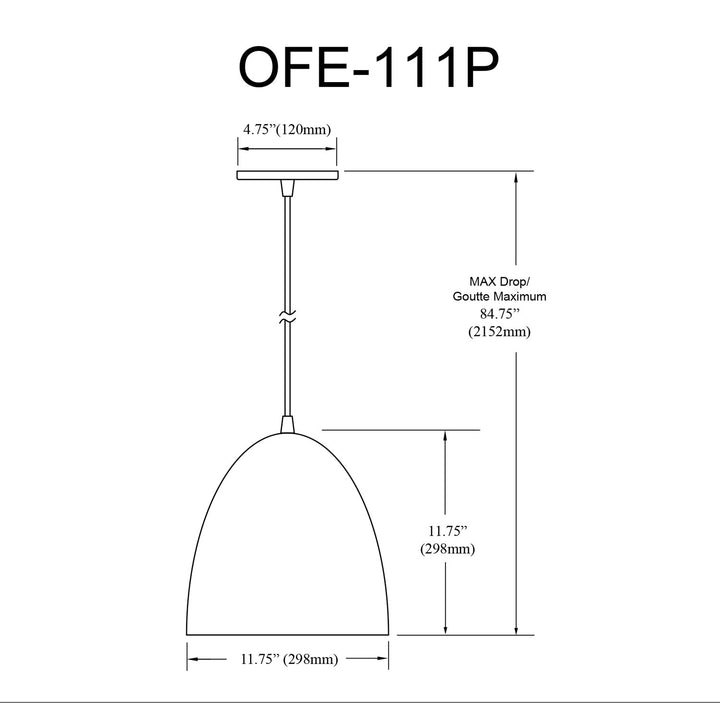 76W Led  Horizontal Pendant Matte Black