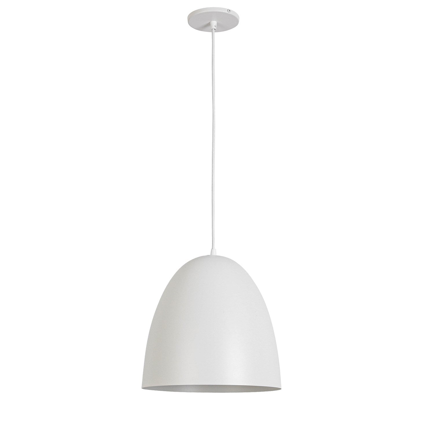 1 Light Pendant In Matte White W/ Matte White Metal Shade by Dainolite