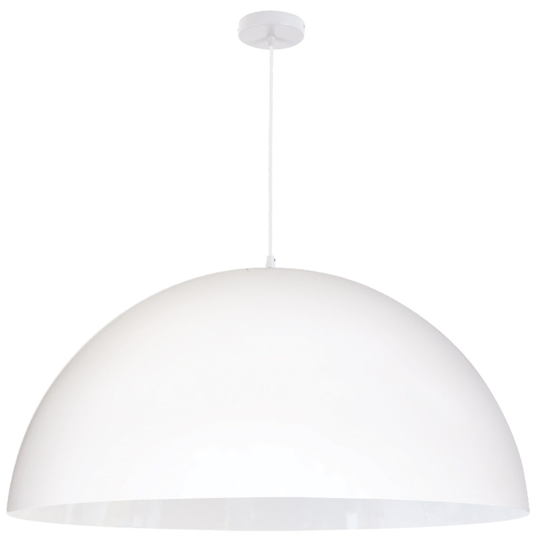 1 Light Incandescent Large Dome Pendant, Matte White by Dainolite