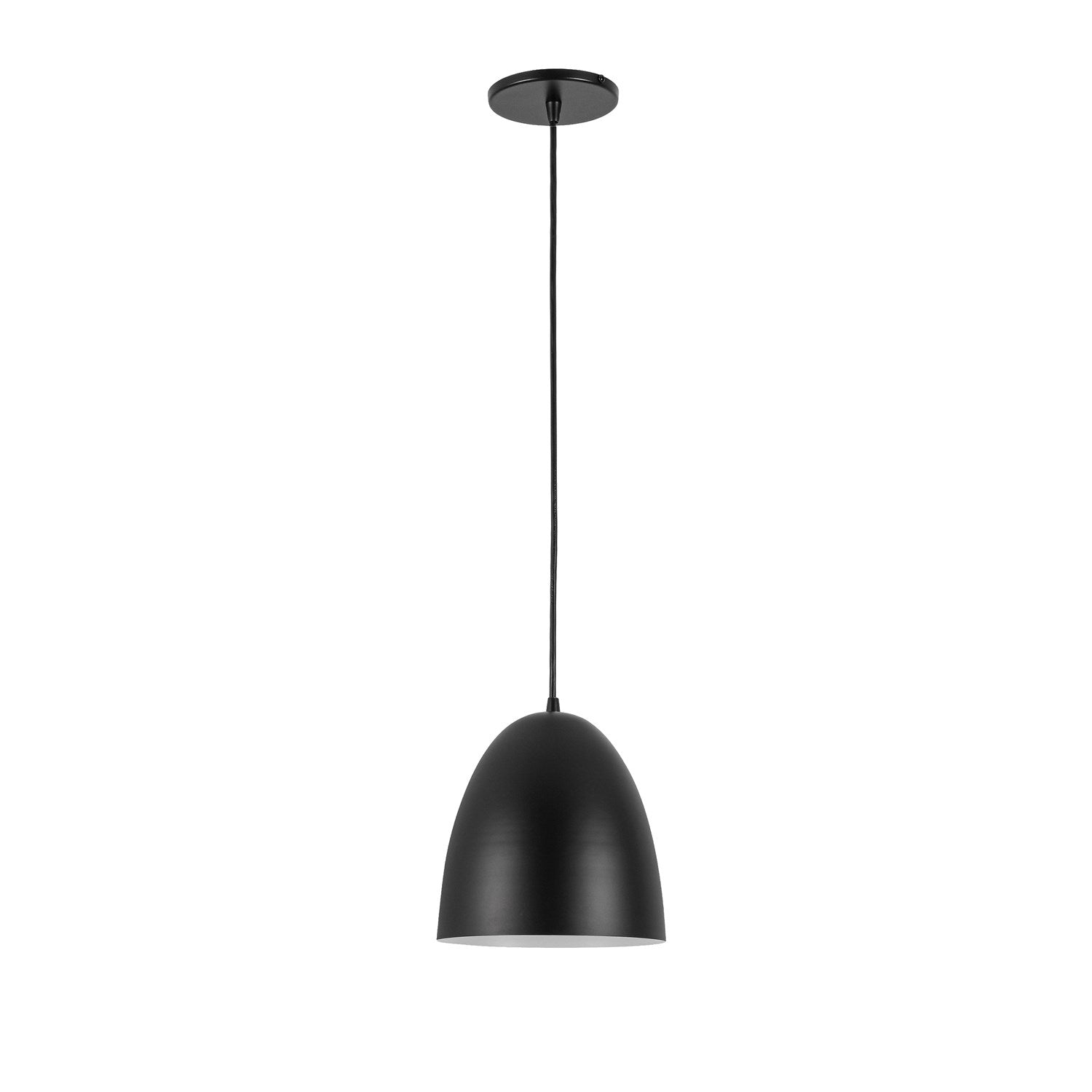 1 Light Pendant In Matte Black W/ In Matte Black Metal Shade by Dainolite