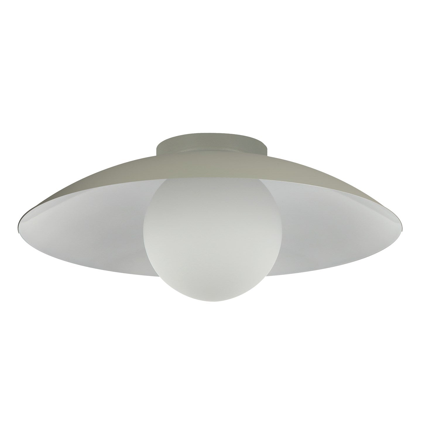 1 Light Flush Mount, Matte Linen W/ Opal Glass by Dainolite