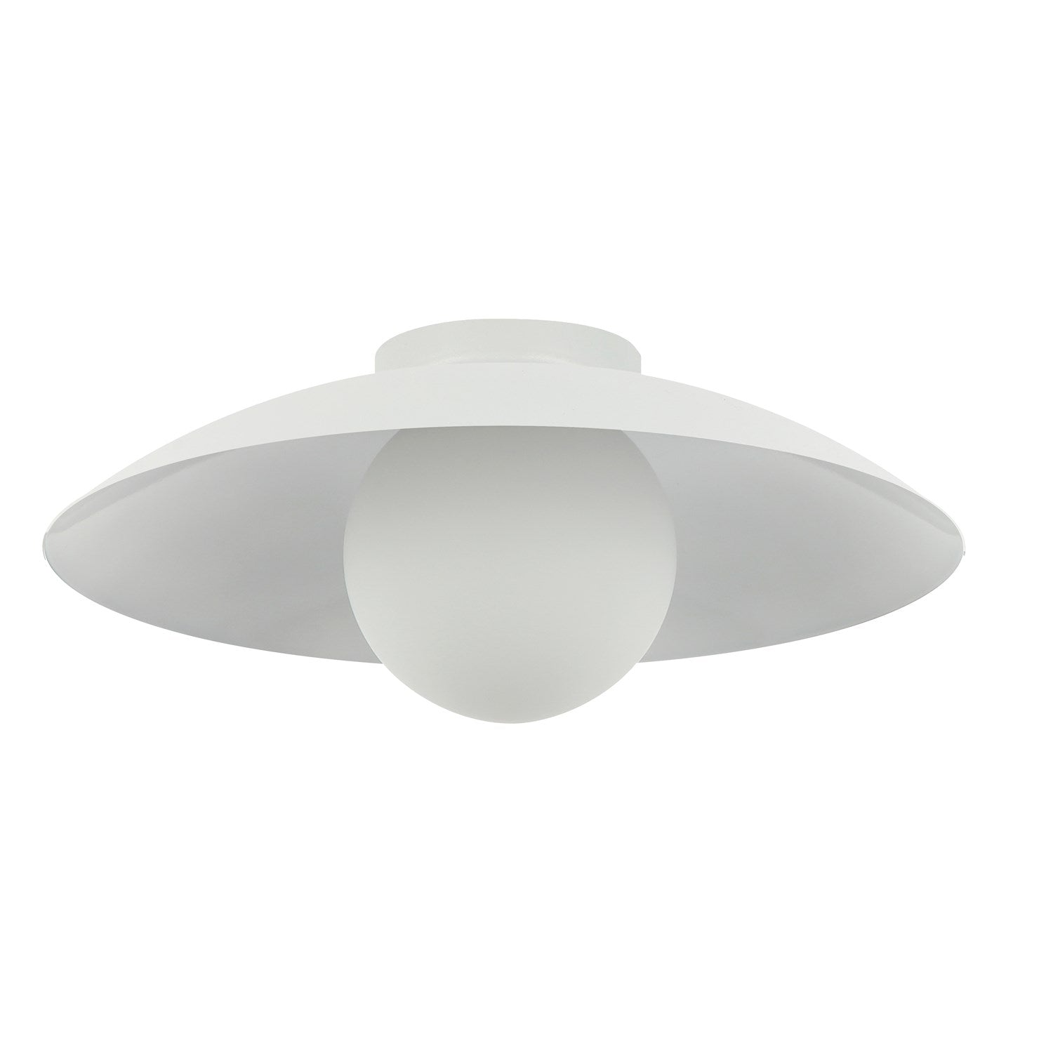 1 Light Flush Mount, Matte White W/ Opal Glass by Dainolite