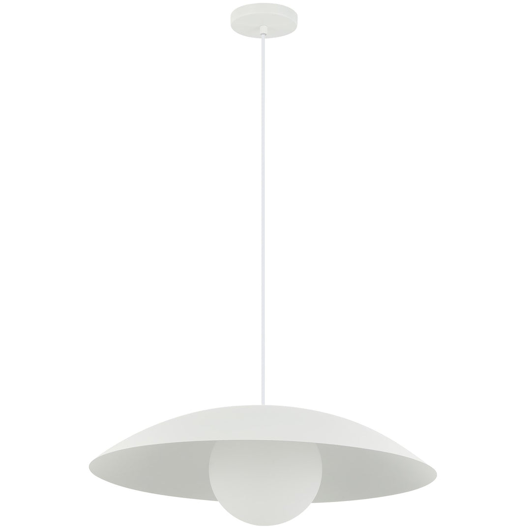 1 Light Pendant, Matte White W/ Opal Glass by Dainolite