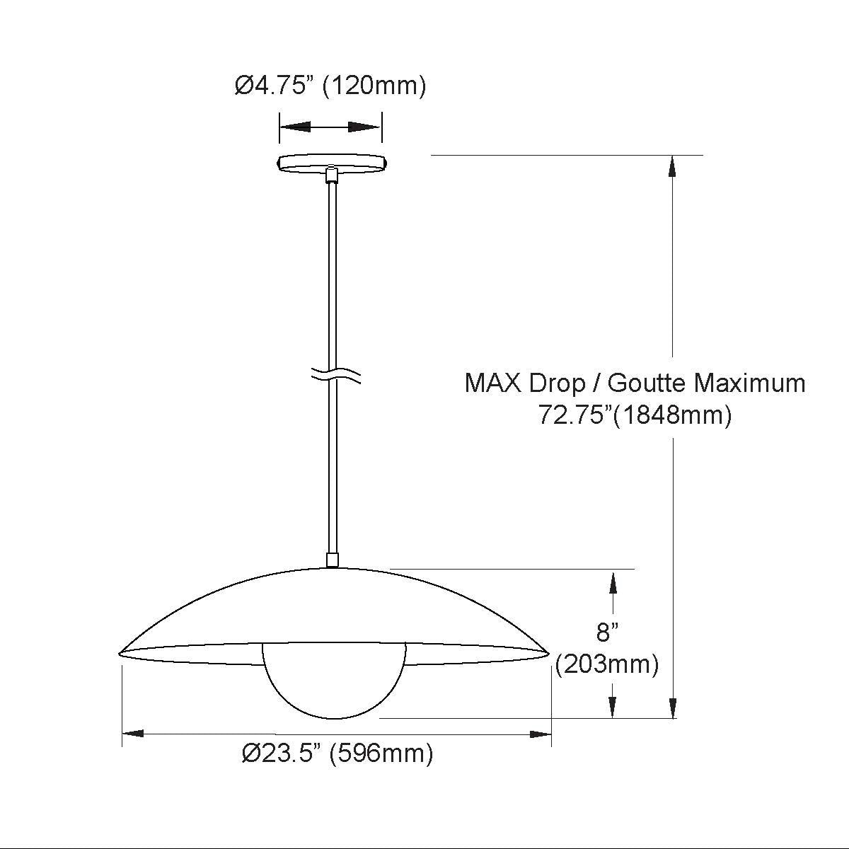 1 Light Pendant, Matte White W/ Opal Glass
