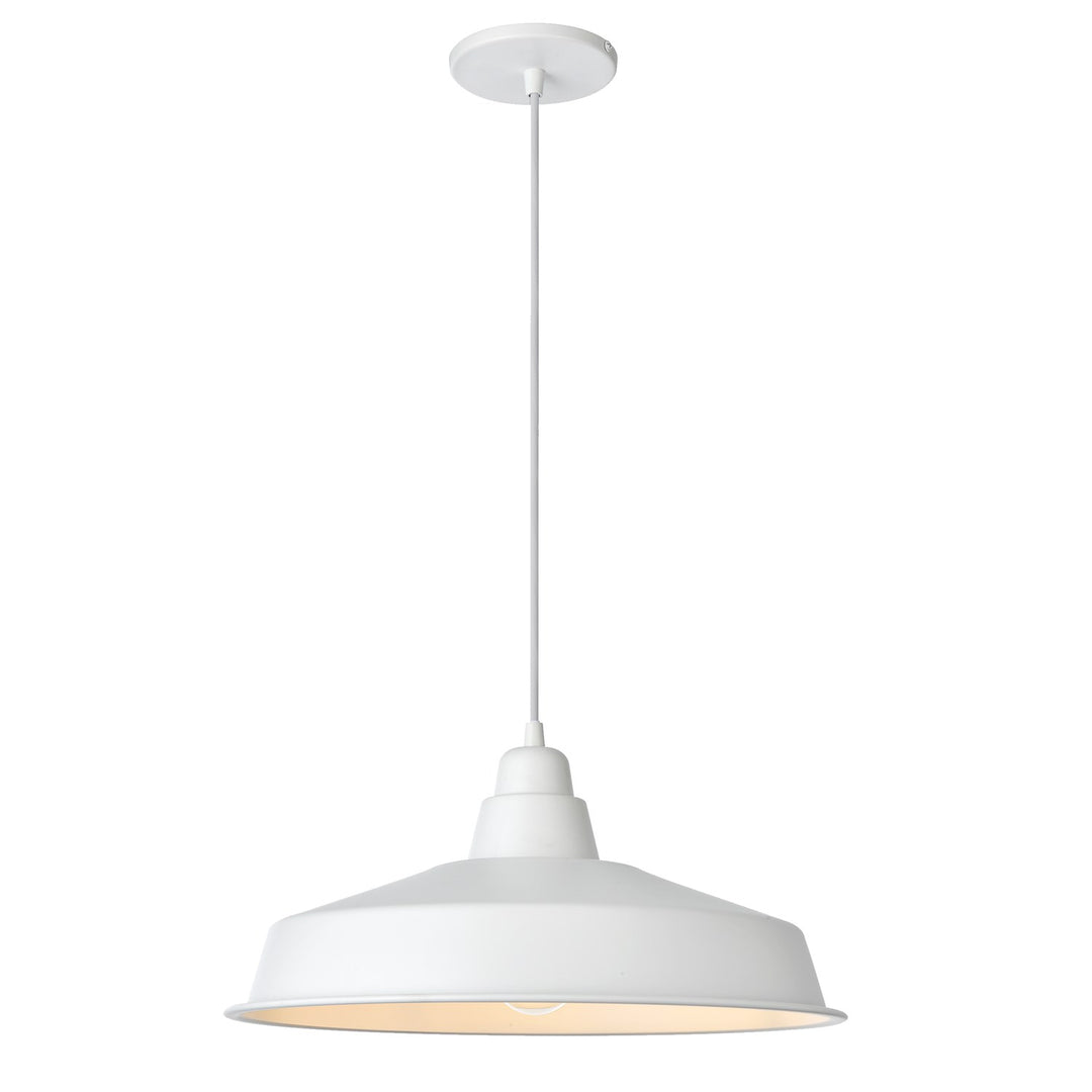 1 Light Matte White Pendant by Dainolite
