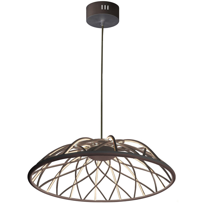 16W Pendant In Matte Black W/ Black Cloth Covered Frame by Dainolite