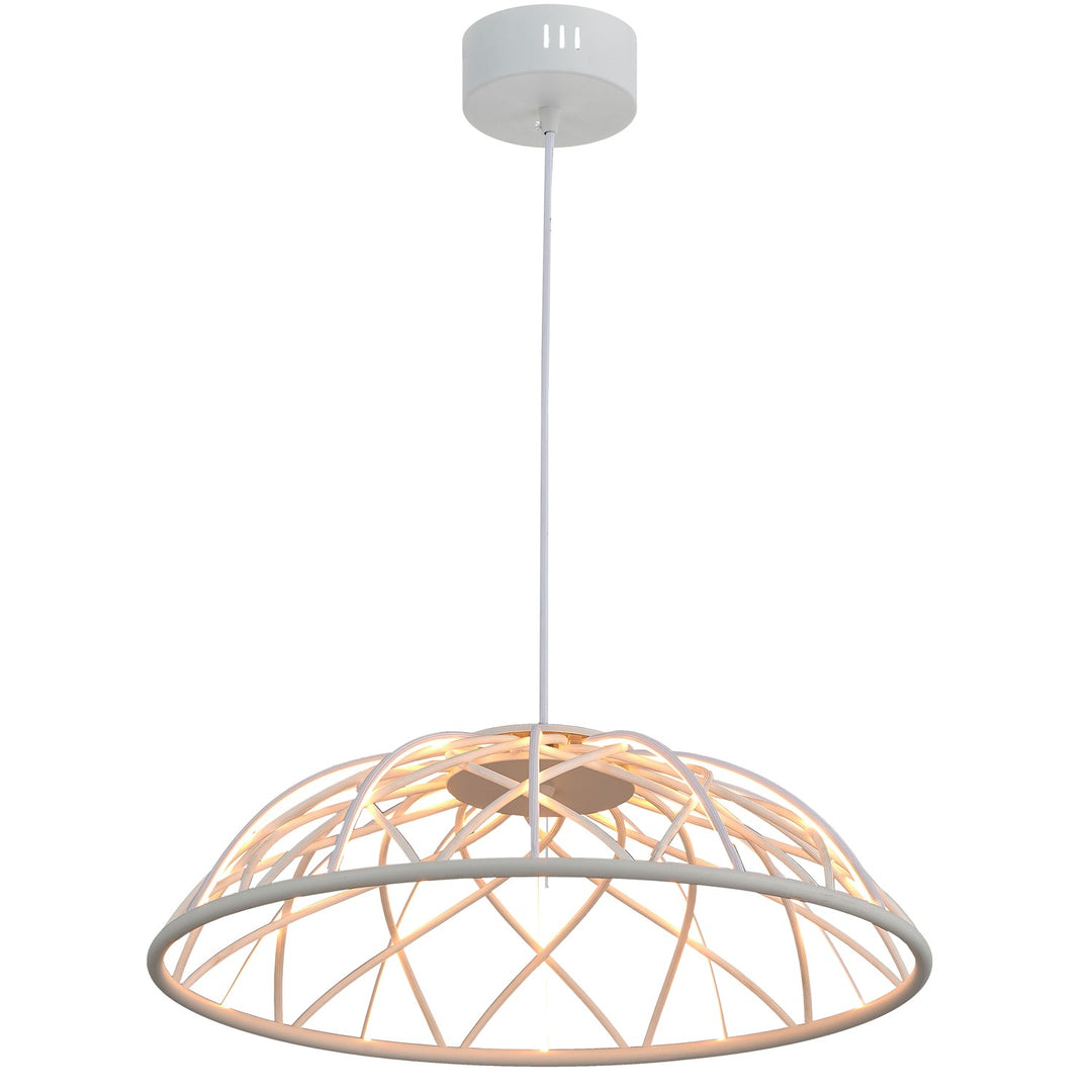16W Pendant In Matte White W/ White Cloth Covered Frame by Dainolite