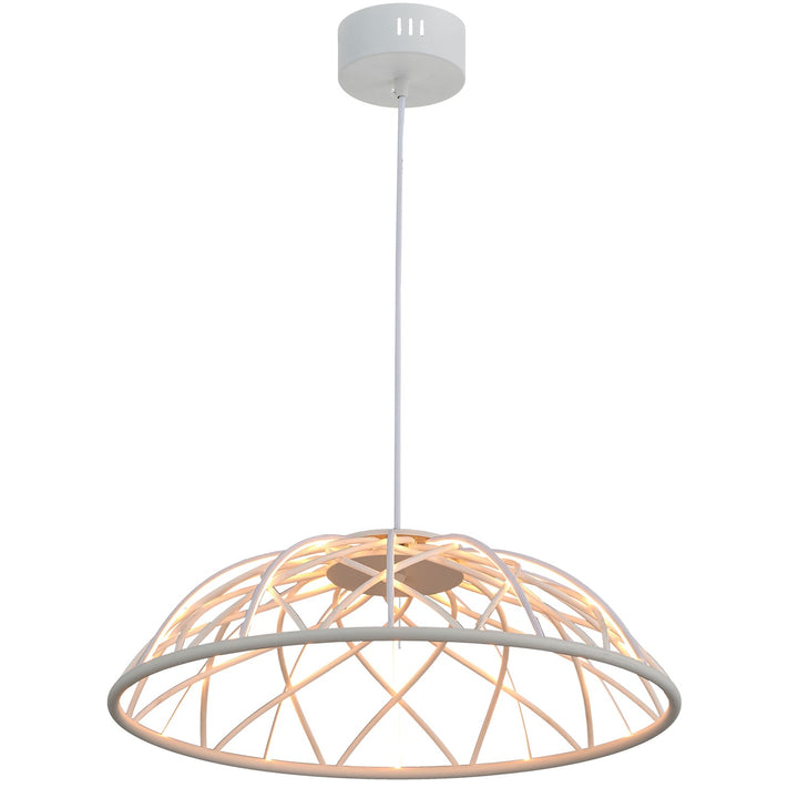 16W Pendant In Matte White W/ White Cloth Covered Frame by Dainolite