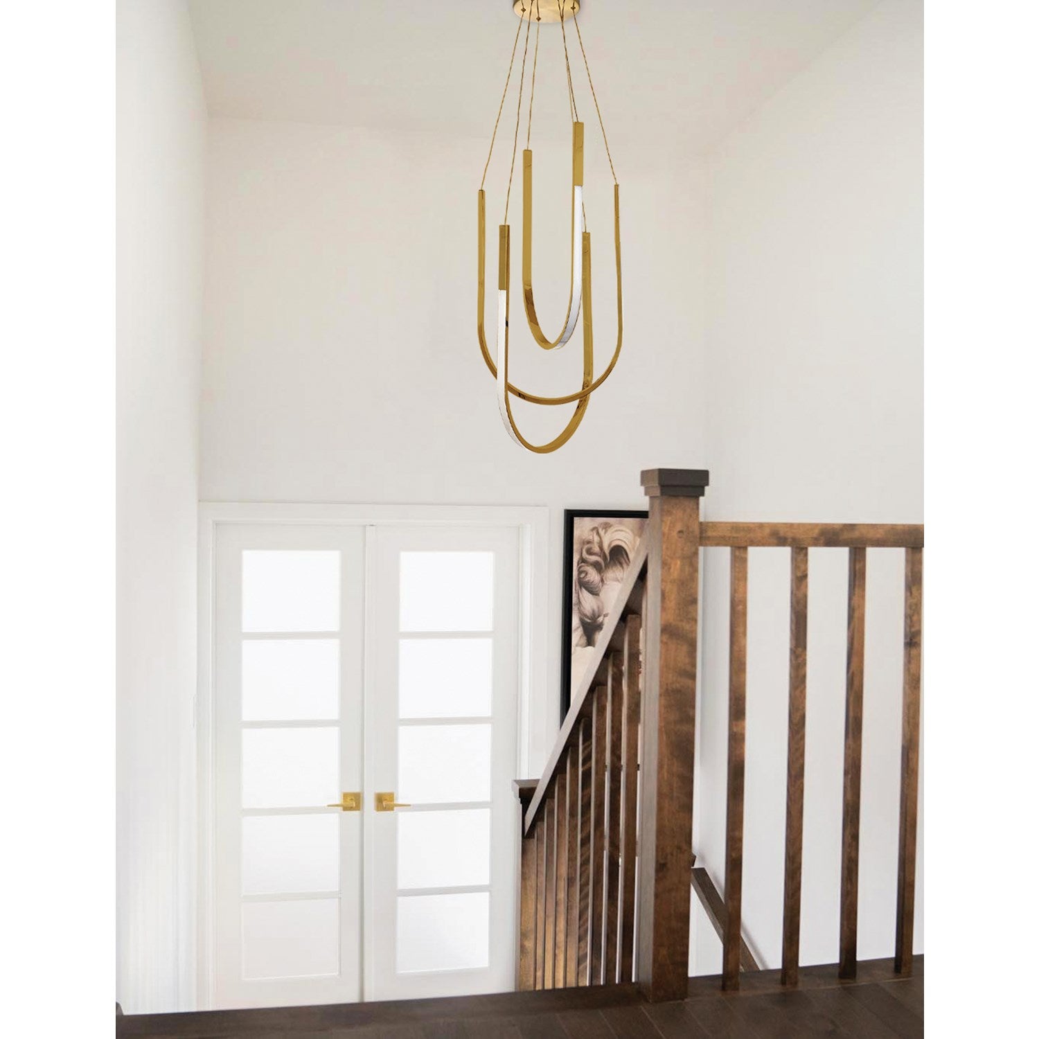 62W Pendant Aged Brass With White Silicone Diffuser