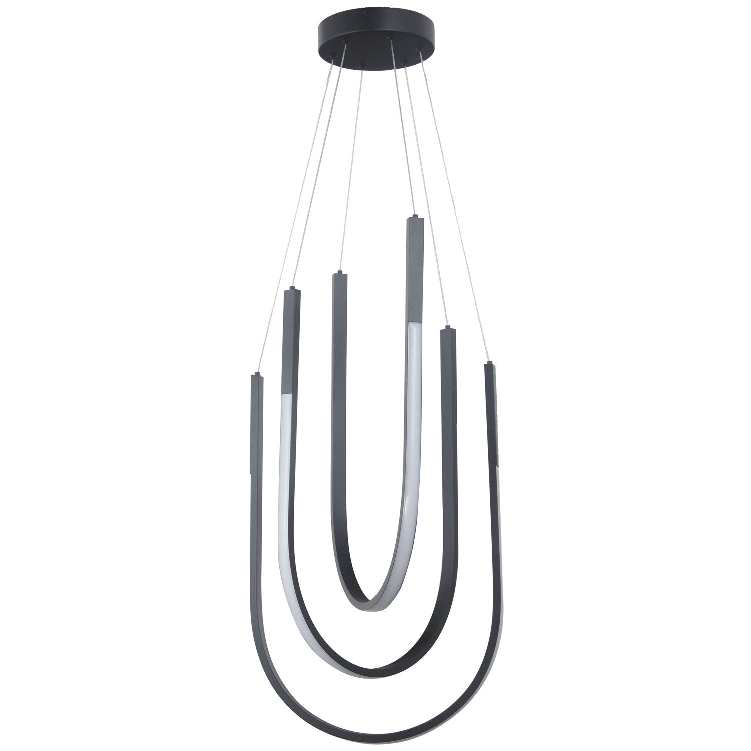 62W Pendant Matte Black With White Silicone Diffuser by Dainolite
