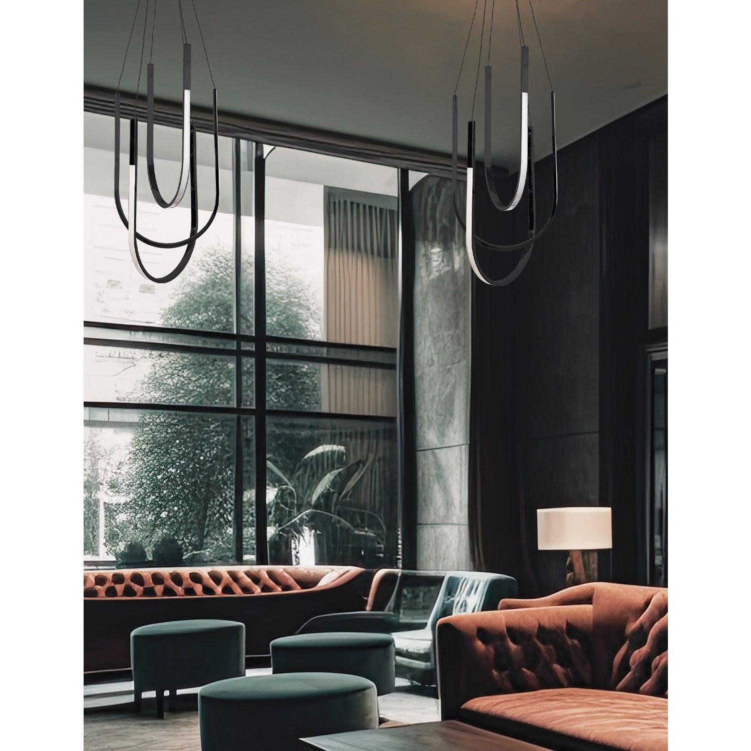 62W Pendant Matte Black With White Silicone Diffuser