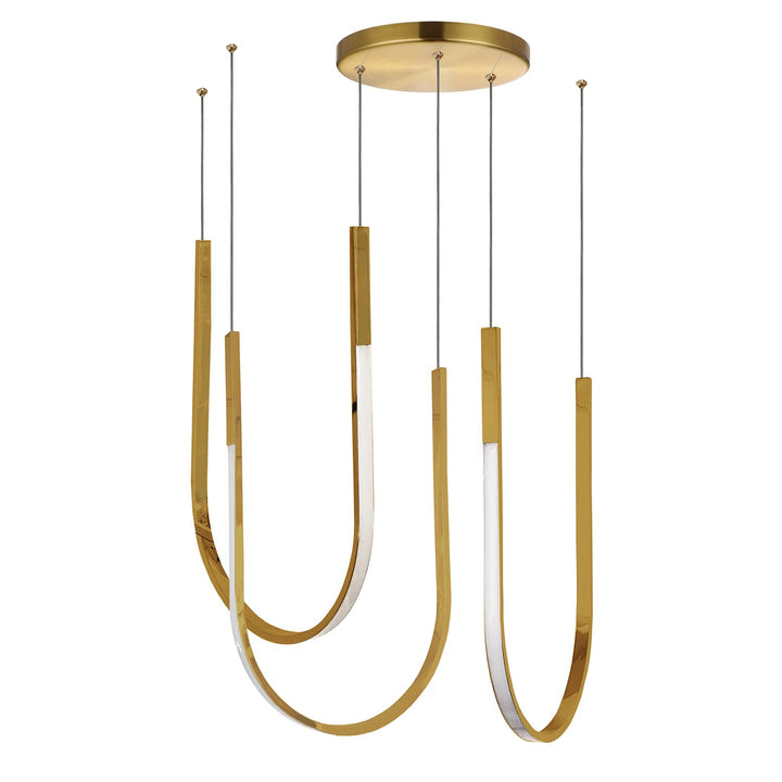 62W Horizontal Pendant Aged Brass With White Silicone Diffuser by Dainolite