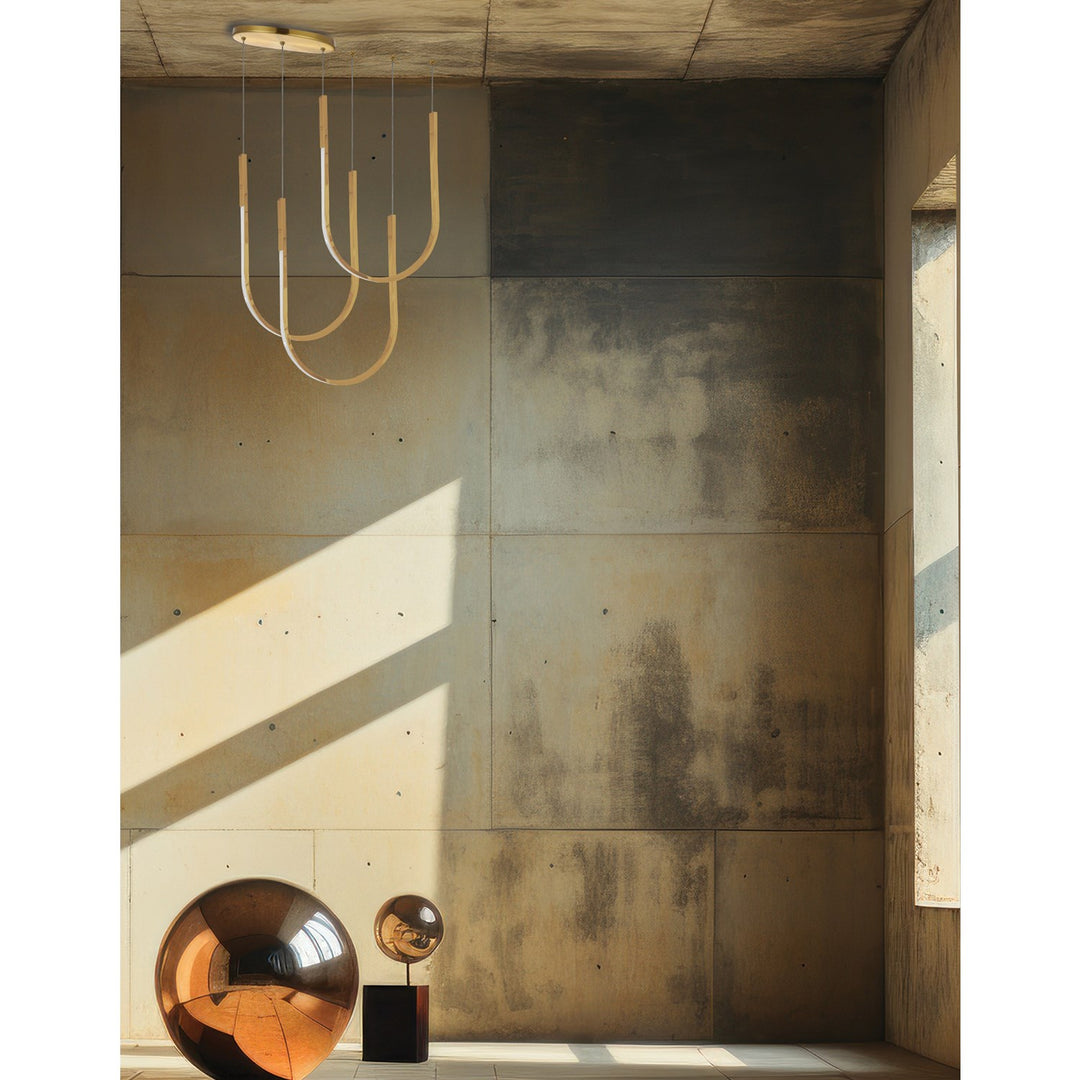62W Horizontal Pendant Aged Brass With White Silicone Diffuser