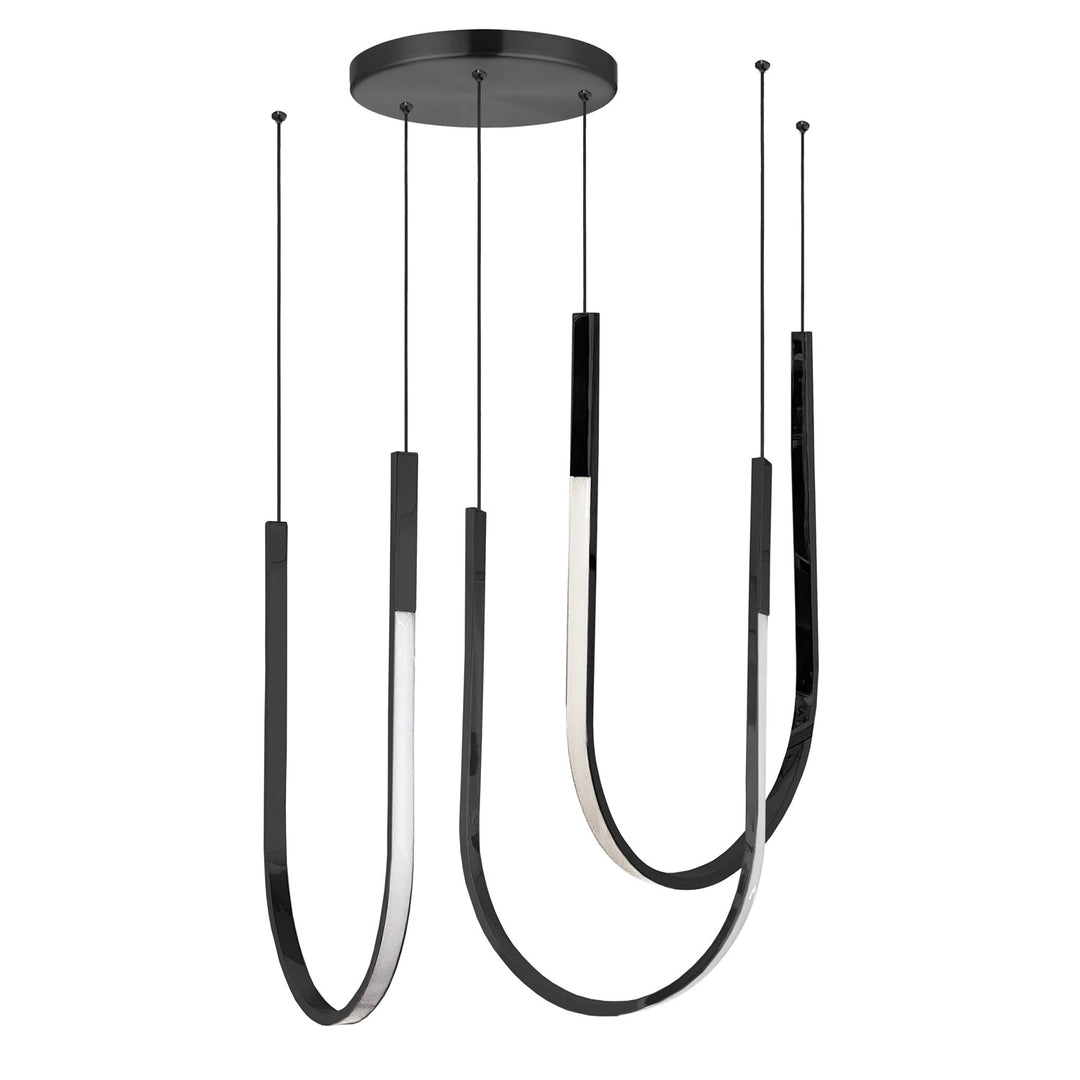 62W Horizontal Pendant Matte Black With White Silicone Diffuser by Dainolite