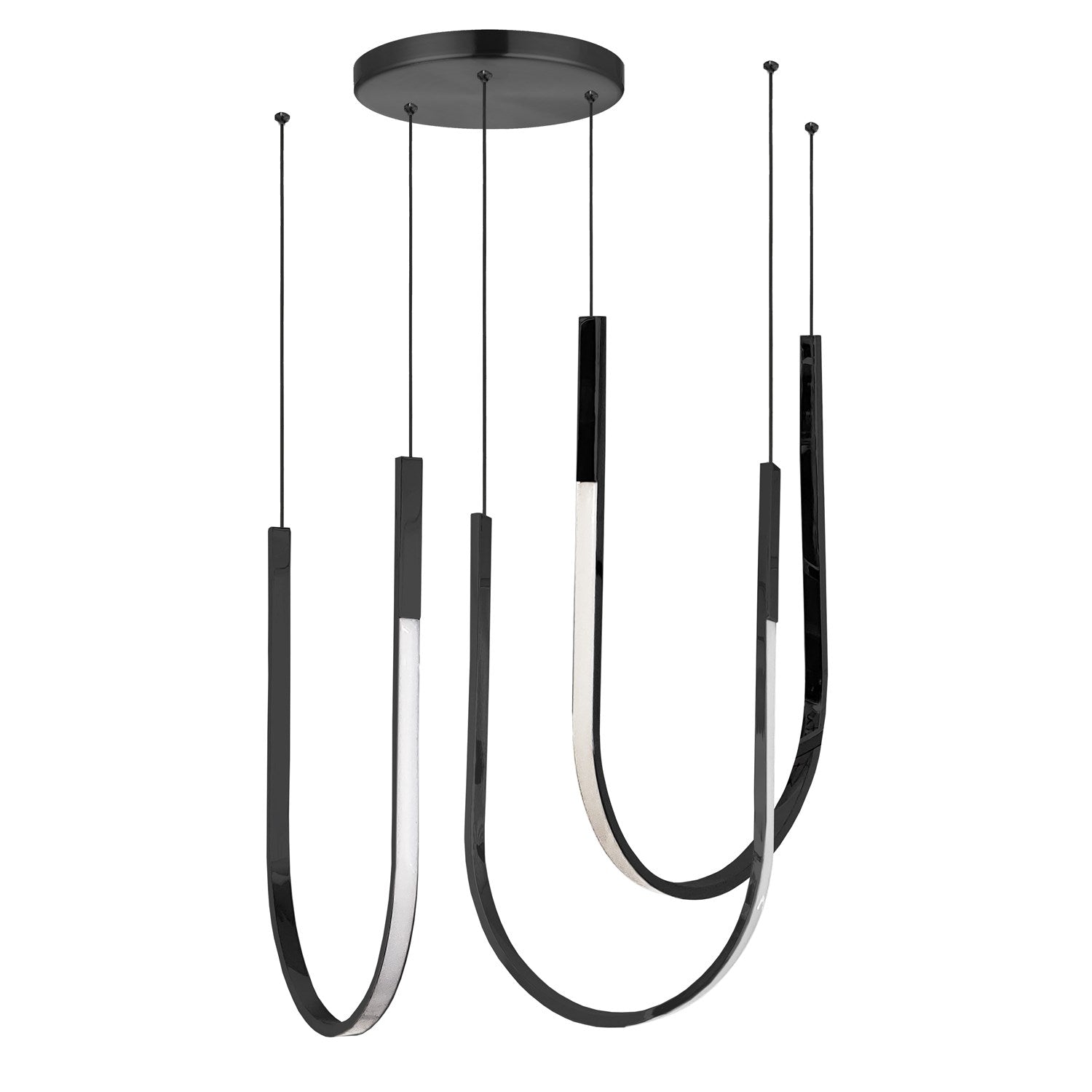 62W Horizontal Pendant Matte Black With White Silicone Diffuser by Dainolite