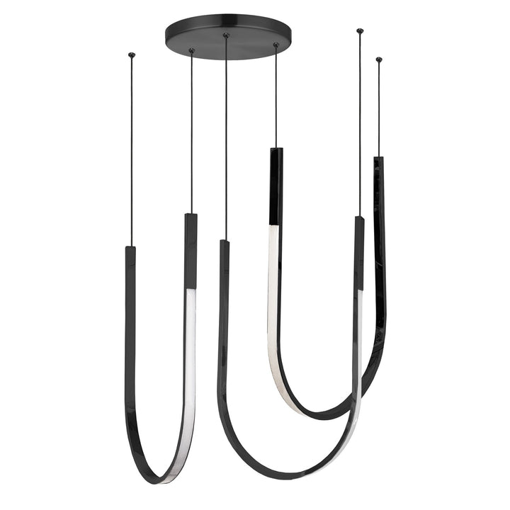 62W Horizontal Pendant Matte Black With White Silicone Diffuser by Dainolite