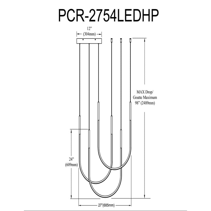 62W Horizontal Pendant Matte Black With White Silicone Diffuser