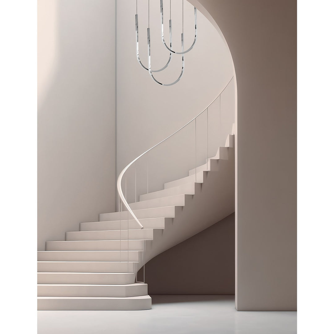62W Horizontal Pendant Polished Chrome With White Silicone Diffuser