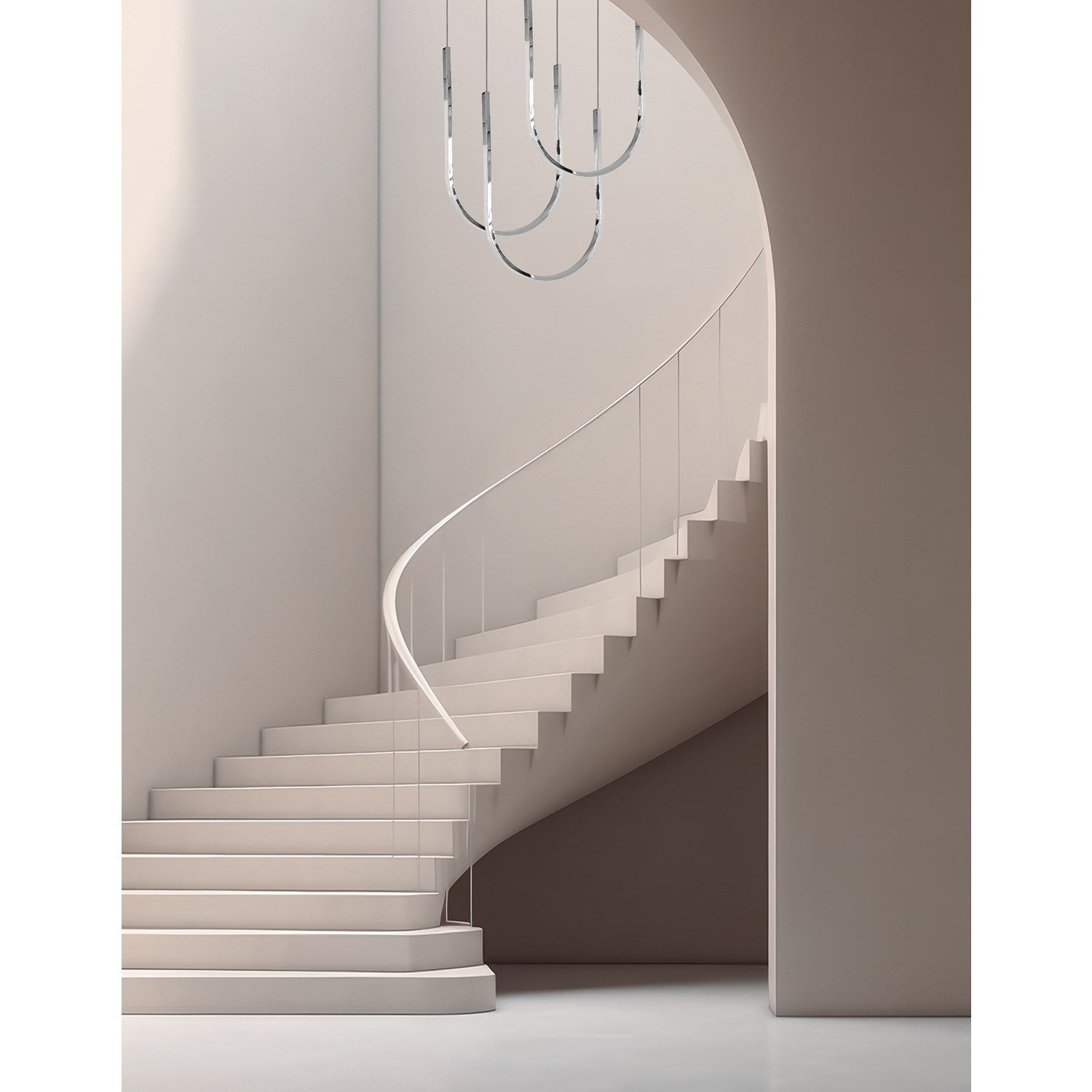 62W Horizontal Pendant Polished Chrome With White Silicone Diffuser