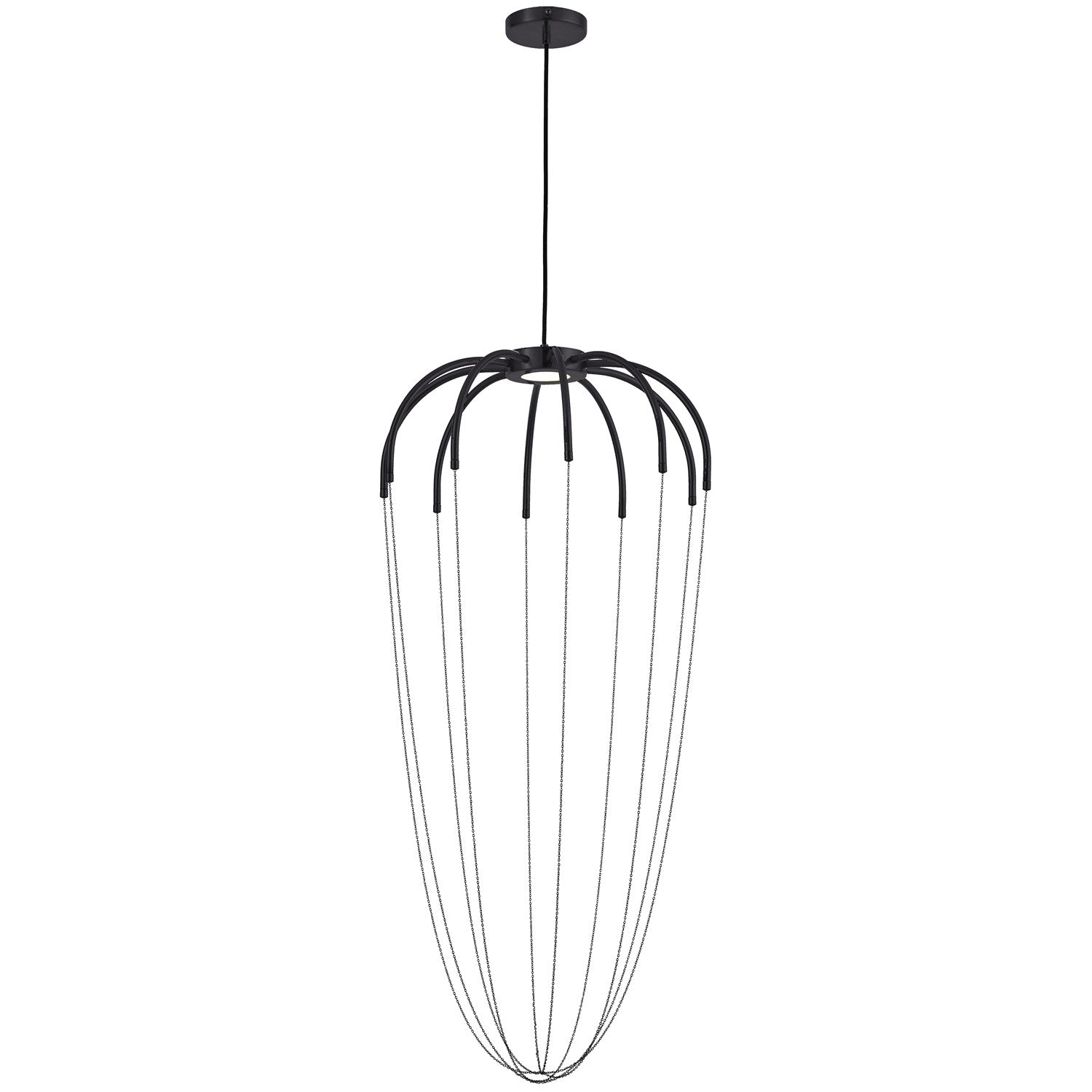 20W Pendant Matte Black With Hanging Chain by Dainolite