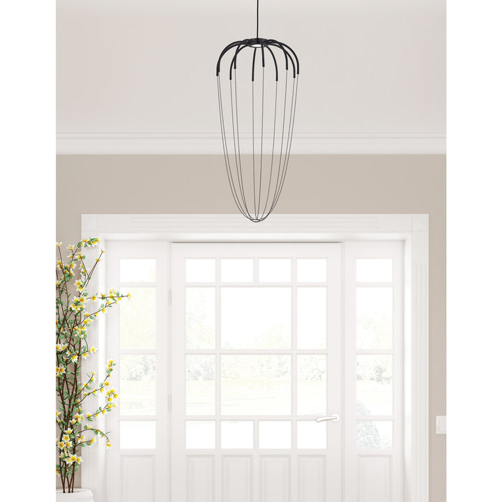 20W Pendant Matte Black With Hanging Chain