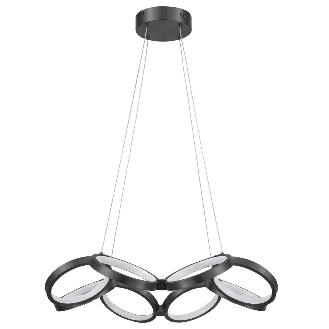 64W Chandelier, Matte Black W/ White Silicone Diffuser by Dainolite