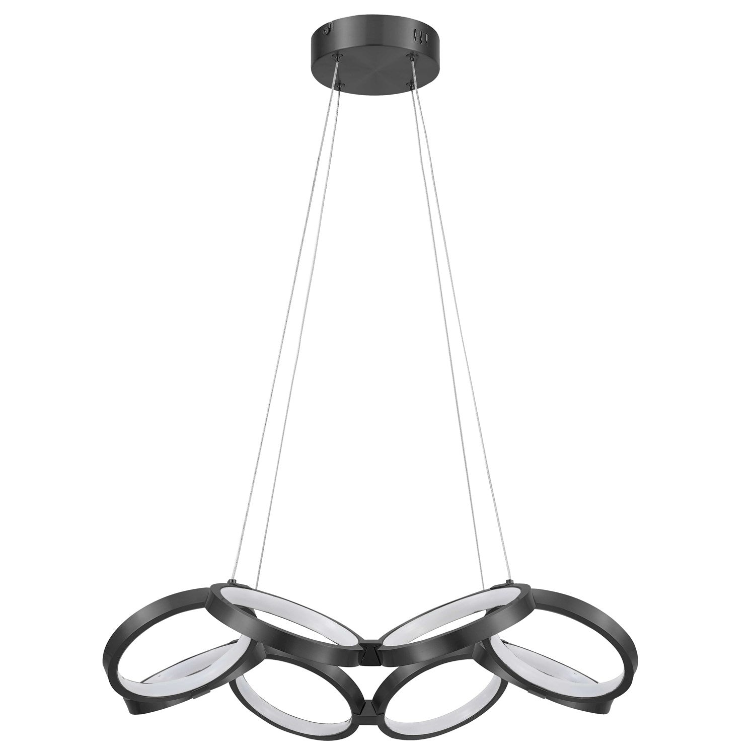 64W Chandelier, Matte Black W/ White Silicone Diffuser by Dainolite