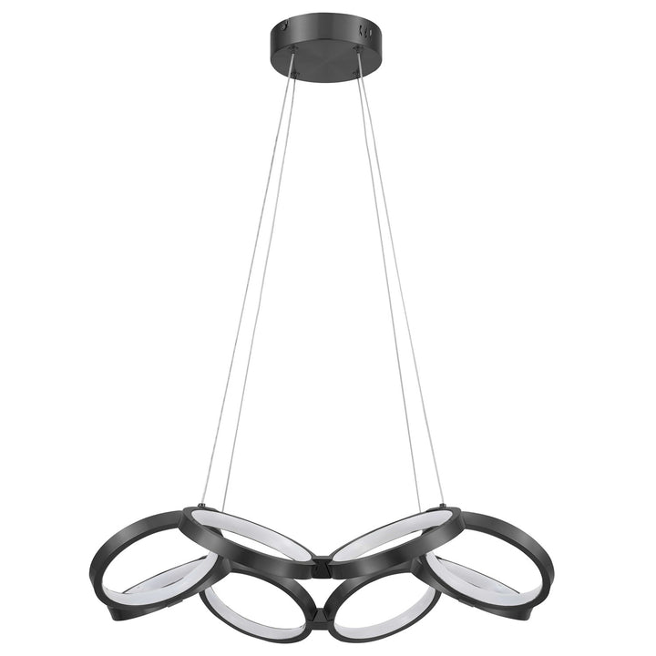 64W Chandelier, Matte Black W/ White Silicone Diffuser by Dainolite