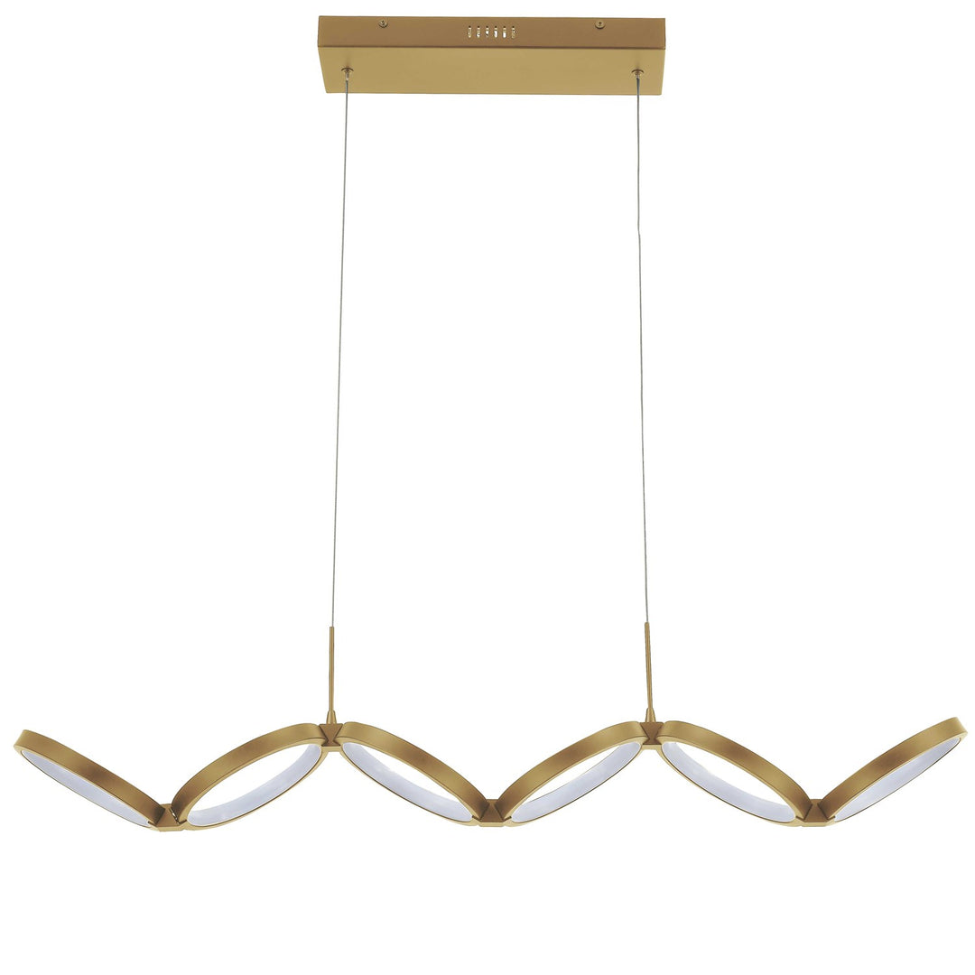 50W Horizontal Pendant, Aged Brass W/ White Silicone Diffuser by Dainolite