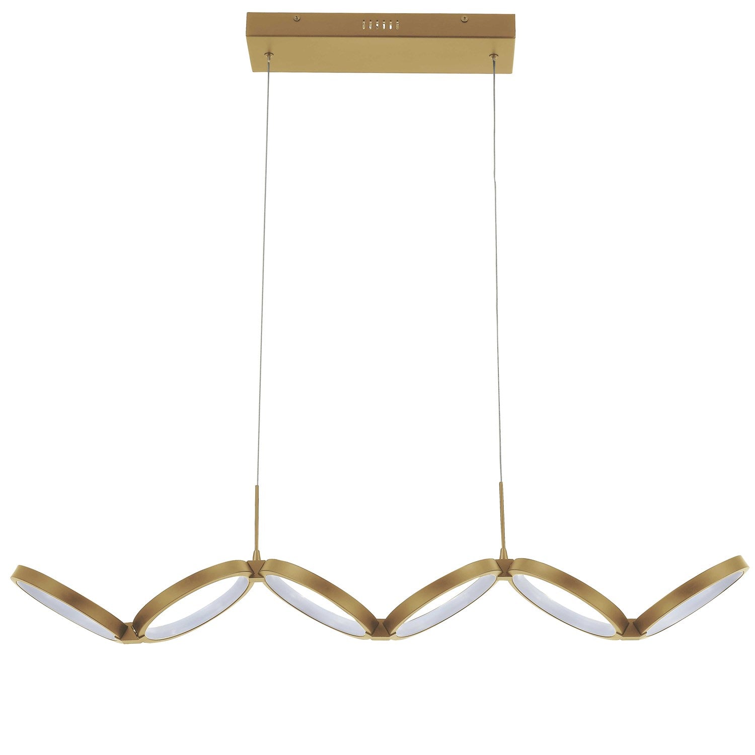 50W Horizontal Pendant, Aged Brass W/ White Silicone Diffuser by Dainolite