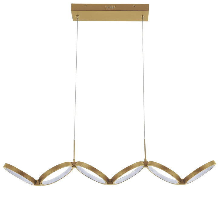 50W Horizontal Pendant, Aged Brass W/ White Silicone Diffuser by Dainolite