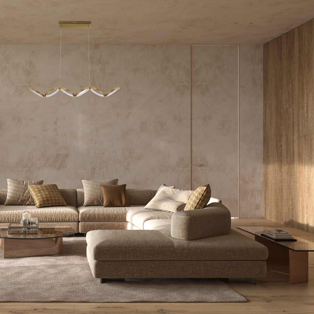 50W Horizontal Pendant, Aged Brass W/ White Silicone Diffuser