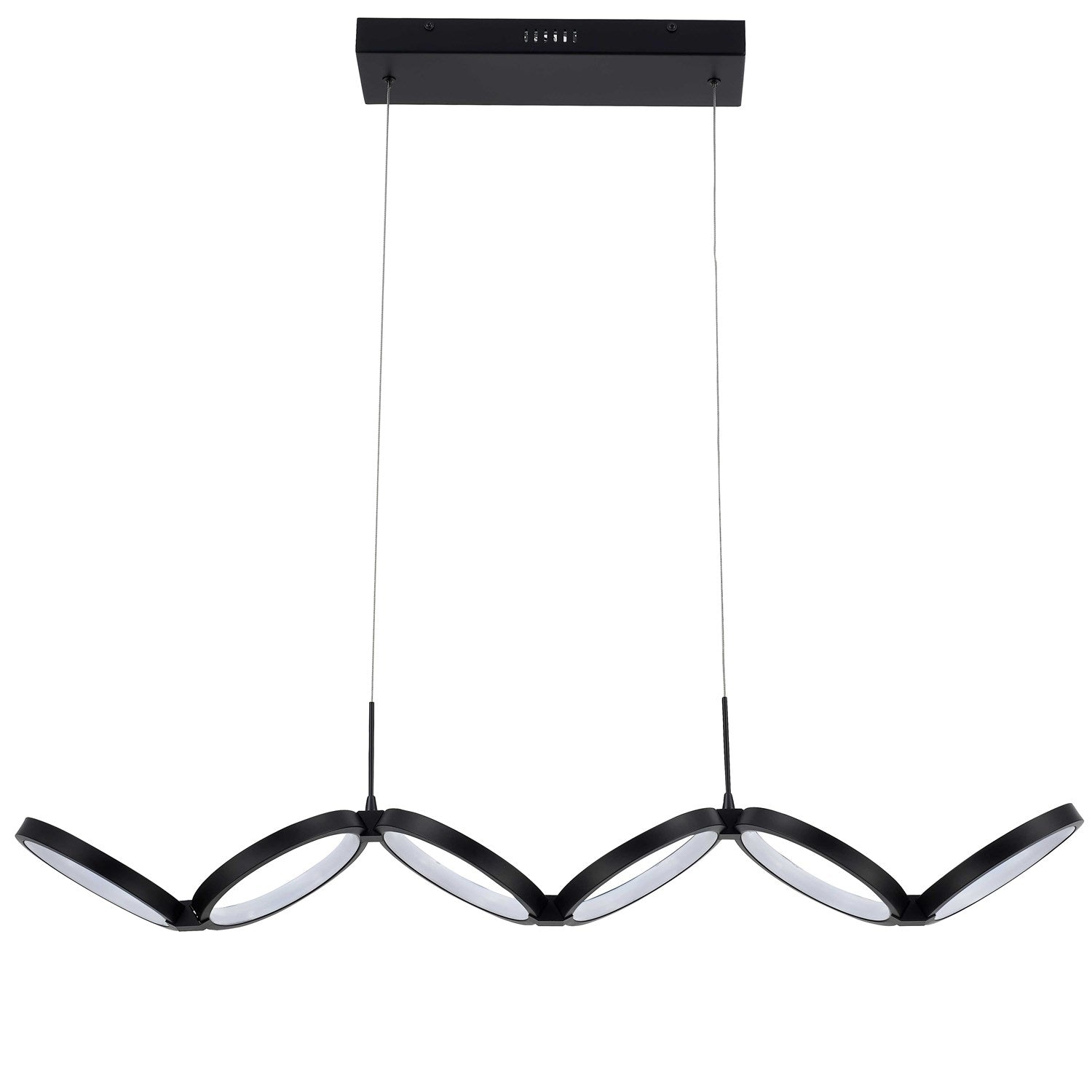 50W Horizontal Pendant, Matte Black W/ White Silicone Diffuser by Dainolite