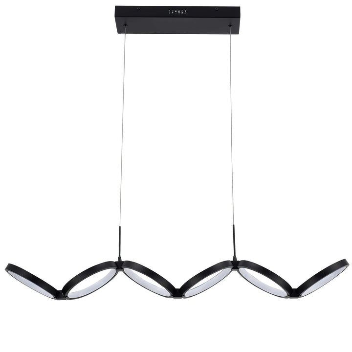 50W Horizontal Pendant, Matte Black W/ White Silicone Diffuser by Dainolite