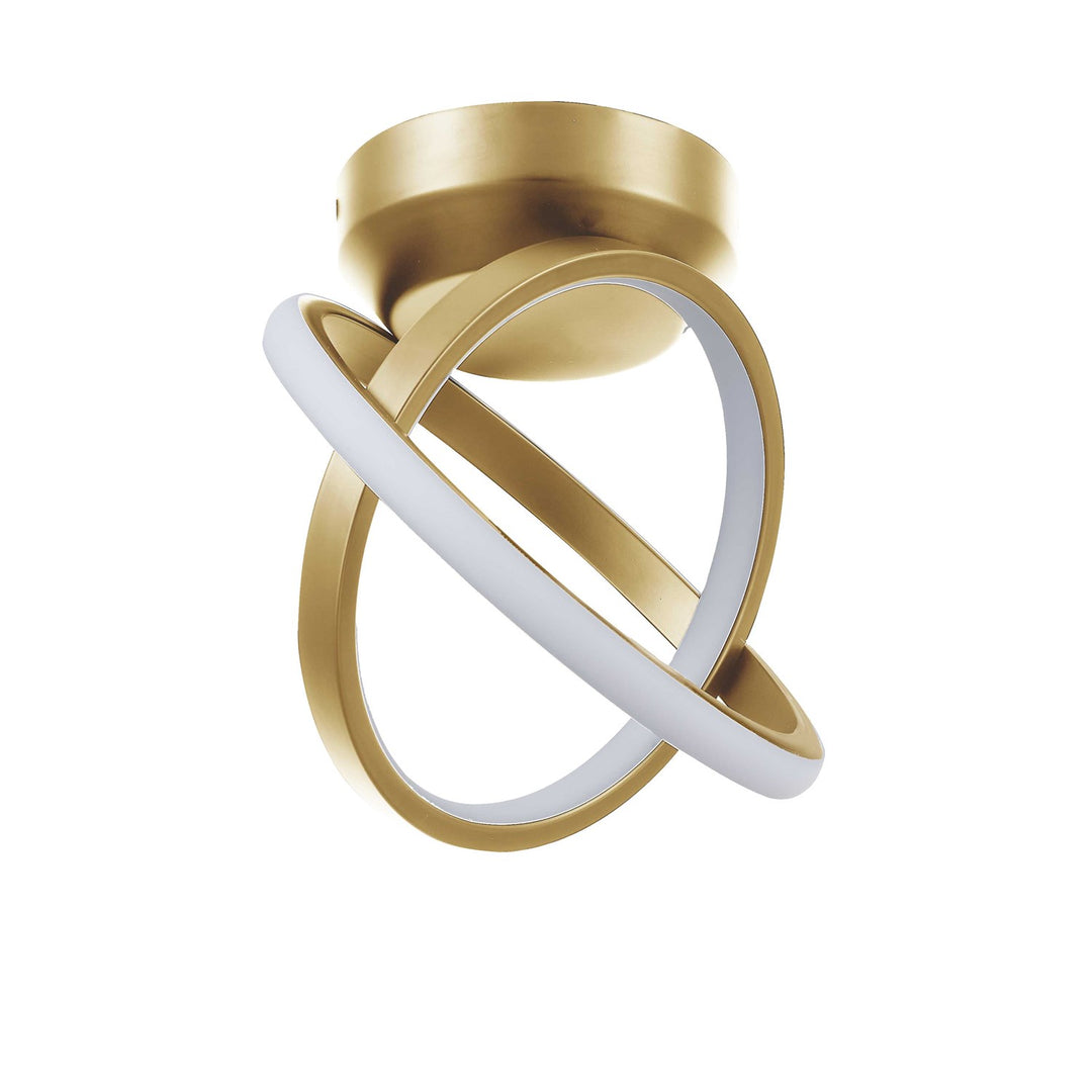 20W Semi-Flush, Aged Brass W/ White Silicone Diffuser by Dainolite